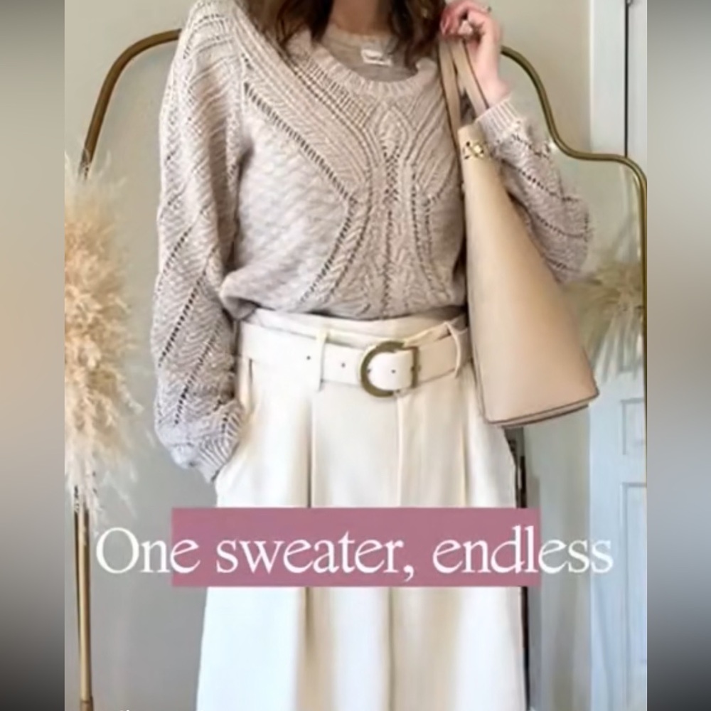 Cloud Chaser Beige Knit Top
